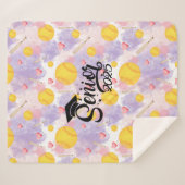 Softbal senior afstuderen cadeau roze hart sherpa deken (Voorkant (horizontaal))