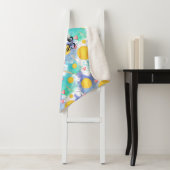 Softbal senior afstuderen cadeau waterverf splash sherpa deken (In situ)