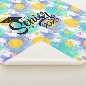 Softbal senior afstuderen cadeau waterverf splash sherpa deken (3/4)