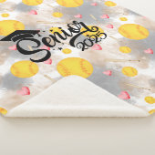 Softbal senior afstuderen cadeau waterverf splash sherpa deken (3/4)