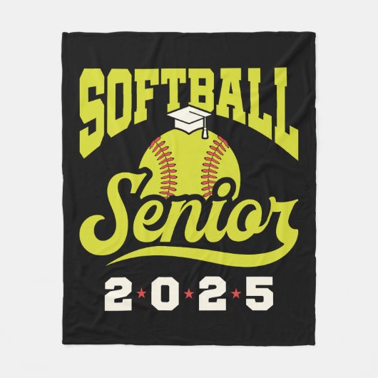 Softbal Senior Klasse van 2025 Fleece Deken (Voorkant)