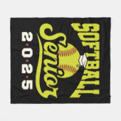 Softbal Senior Klasse van 2025 Fleece Deken (Voorkant (Horizontaal))