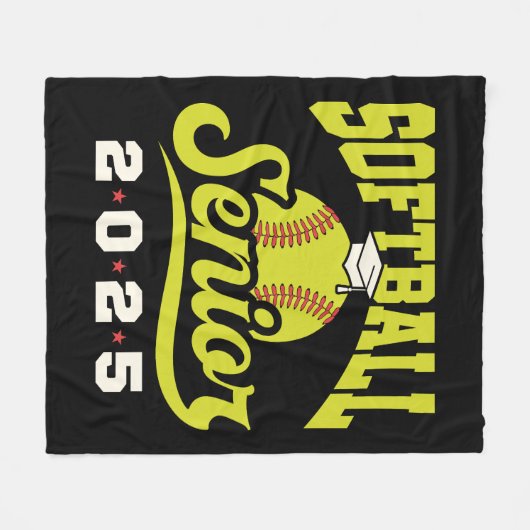 Softbal Senior Klasse van 2025 Fleece Deken (Voorkant (Horizontaal))