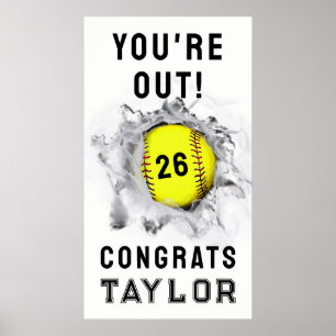 Softbal Senior Night Afstuderen Poster