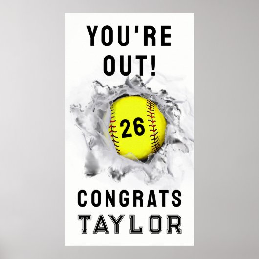 Softbal Senior Night Afstuderen Poster (Voorkant)