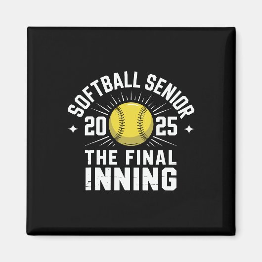 Softbal Senior Night Senior Cl van 2025 Afstuderen Magneet (Voorkant)