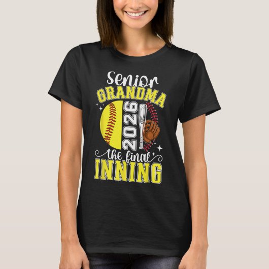 Softbal Senior Oma 2026 Softbal Senior Grootmoeder T-shirt (Voorkant)