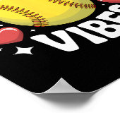 Softbal Sfeer Cute Fastpitch Softbal Team Speler Poster (Hoek)