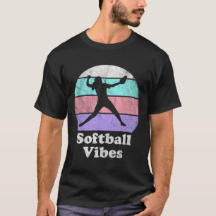 Softbal Sfeer Retro Vintage Meisjes Of Vrouwen Pit T-shirt