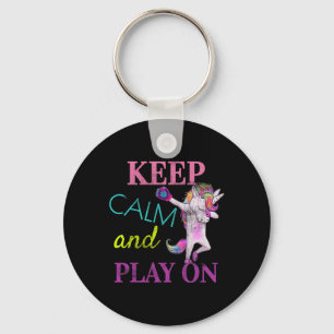 Softbal shirt Eenhoorn Dabbing Meisjes Keep Calm A Sleutelhanger