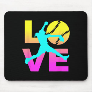 Softbal-shirts voor meisjes leuk muismat