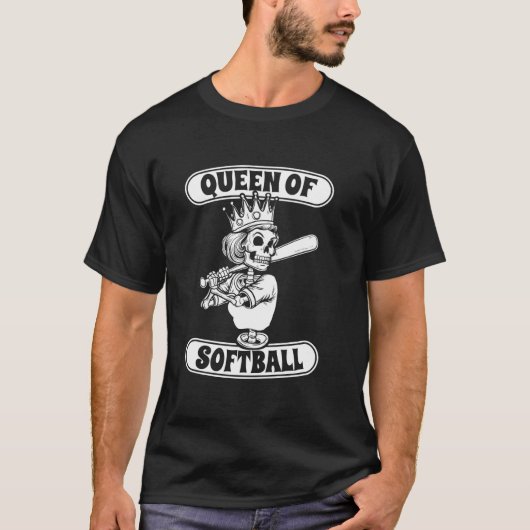 Softbal Skeleton Catcher - Pitcher Batter Queen O T-shirt (Voorkant)