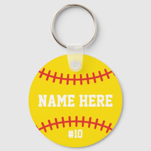 Softbal Sleutelhanger Meisjes Team Goedkoop Atlete (Voorkant)
