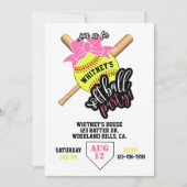 softbal, softbalfeest, honkbalthema, meisje  (Voorkant)