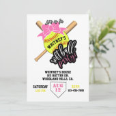 softbal, softbalfeest, honkbalthema, meisje (Staand voorkant)