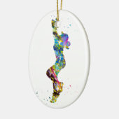 Softbal spelend meisje keramisch ornament (Links)