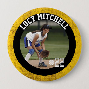 Softbal Speler dag knop voor team spirit Ronde Button 4,0 Cm