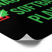 Softbal Speler Funny Pajama Kerstcadeau Poster (Hoek)