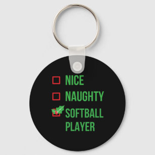 Softbal Speler Funny Pajama Kerstcadeau Sleutelhanger
