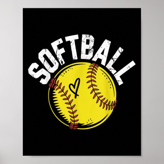 Softbal Speler Grappig Softbal T-shirt.png Poster (Voorkant)