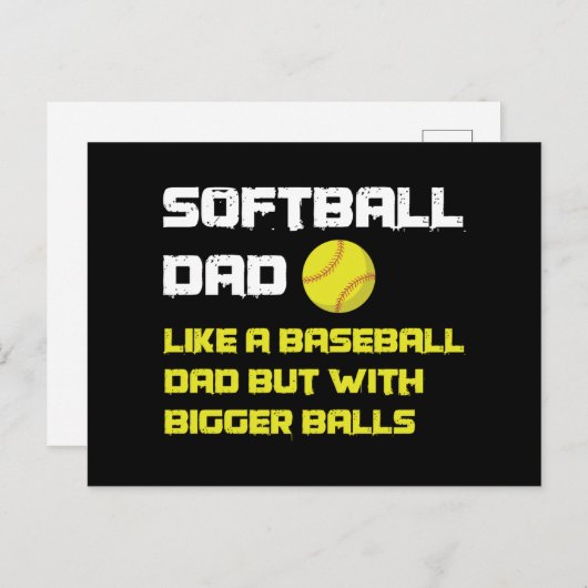 Softbal Speler Papa Humor Briefkaart (Voorkant / Achterkant)
