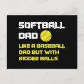 Softbal Speler Papa Humor Briefkaart (Voorkant)