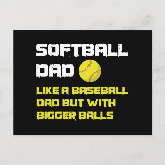Softbal Speler Papa Humor Briefkaart (Voorkant)