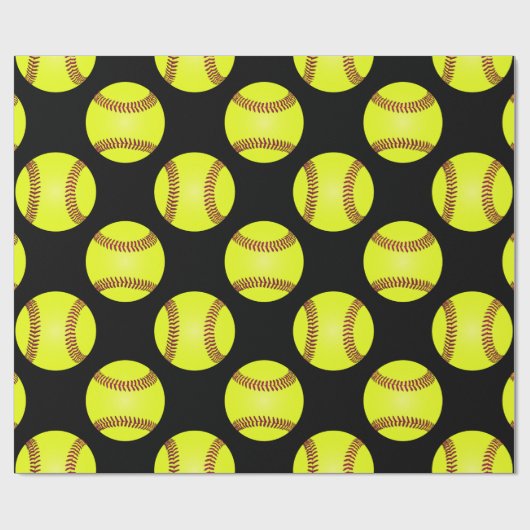 Softbal speler patroon cadeaupapier (Vlak)
