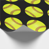 Softbal speler patroon cadeaupapier (Hoek)