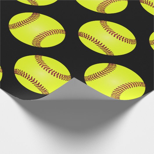 Softbal speler patroon cadeaupapier (Hoek)