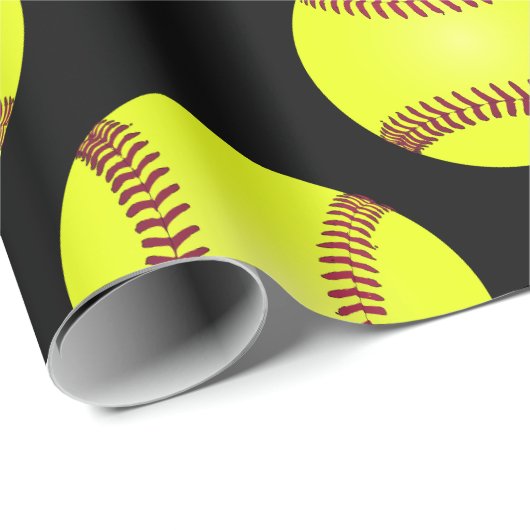 Softbal speler patroon cadeaupapier (Rol Hoek)