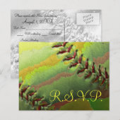 Softbal Sport Wedding Thema RSVP Uitnodiging Briefkaart (Voorkant / Achterkant)