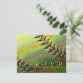 Softbal Sport Wedding Thema RSVP Uitnodiging Briefkaart (Staand voorkant)