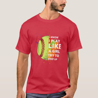 Softbal sporten Cuterendy Softbal Speler Sport fu T-shirt
