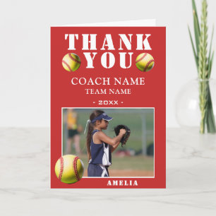 Softbal Sportsfoto Coach Bedankkaart