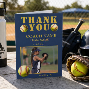 Softbal Sportsfoto Coach Bedankkaart