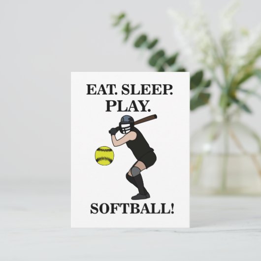 Softbal Sportspeler Briefkaart (Staand voorkant)
