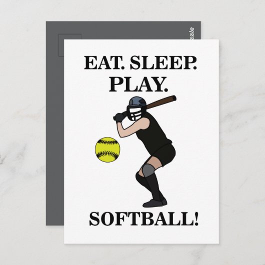 Softbal Sportspeler Briefkaart (Voorkant / Achterkant)