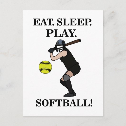 Softbal Sportspeler Briefkaart (Voorkant)