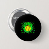 Softbal St. Patrick's Day Leprechaun Shamrock Jong Ronde Button 5,7 Cm (Voorkant /achterkant)