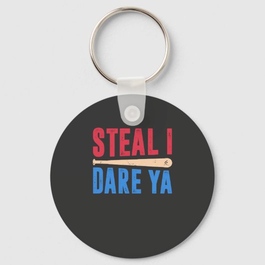Softbal - Steel Ik Daag Je Uit Sleutelhanger (Voorkant)