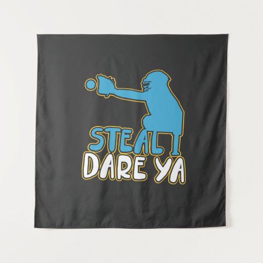 Softbal - Steel Ik Daag Je Uit Wandkleed (Voorkant)
