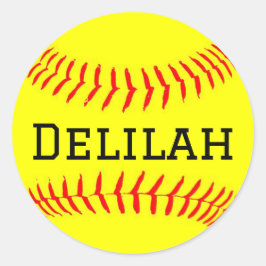 Softbal Sticker met Naam Maatwerk