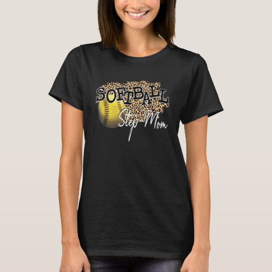 Softbal Stiefmoeder Luipaard Softbal Stiefmoeder T-shirt (Voorkant)