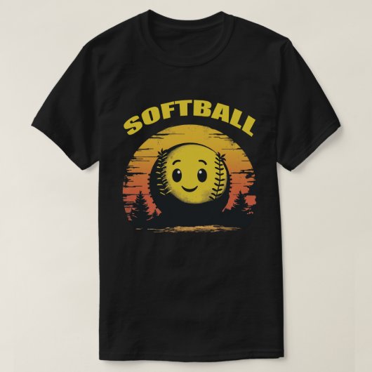 Softbal Sunset Smile T-shirt (Design voorkant)