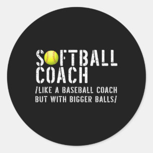 Softbal T-shirts Softbal Vader T-shirts Voor Manne Ronde Sticker