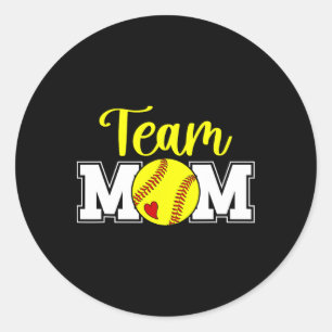 Softbal Team Moeder Waardering Softbal Team Mama  Ronde Sticker