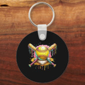 Softbal Thuisplaat Ijs Drip Sport Team Ijs Sleutelhanger (Voorkant)