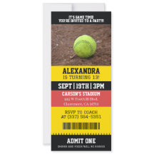Softbal Ticket Verjaardag