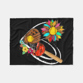 Softbal Tools Zonnebloem Hartvorm Bloemig Cute F Fleece Deken (Voorkant (Horizontaal))
